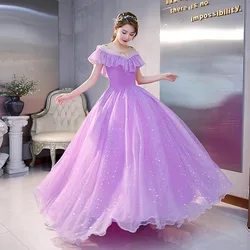 Purple Sparking Prom Dresses 2024 Ruffles Off the Shoulder Princess Birthday Gown Evening Party For Women فستان حفلات الزفاف