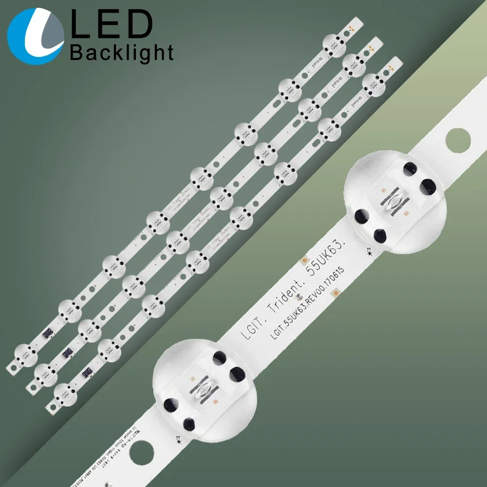 

3Pcs/set 55inch 598mm LED Backlight Strip for LIG 55in 8LED 6V 2W UK63 55UK6400PLF 55UK6300PLB 55UM7600PLA 55UM7000PLC 5UM7660PL