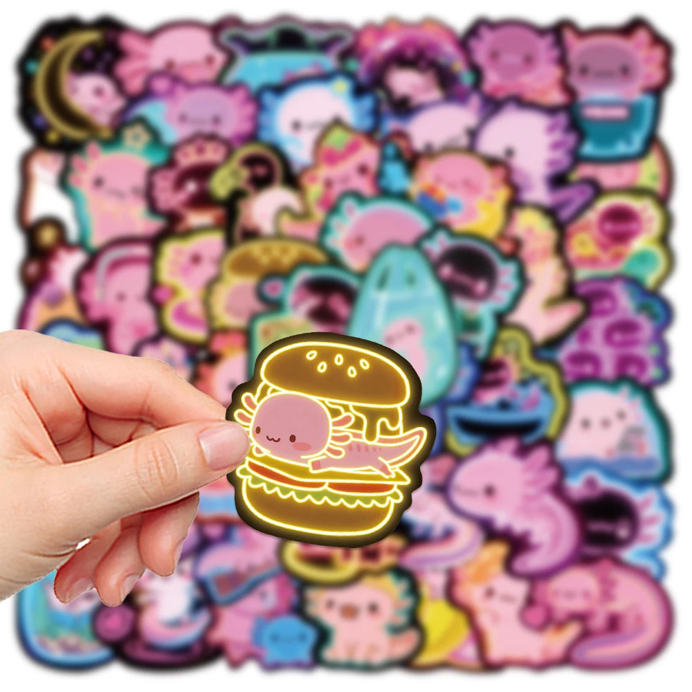 Picture 5: 10/30/50/100pcs Funny Cartoon Animal Axolotl Graffiti Waterproof Stickers Laptop Scrapbook Phone Diary Decoration Sticker Decals