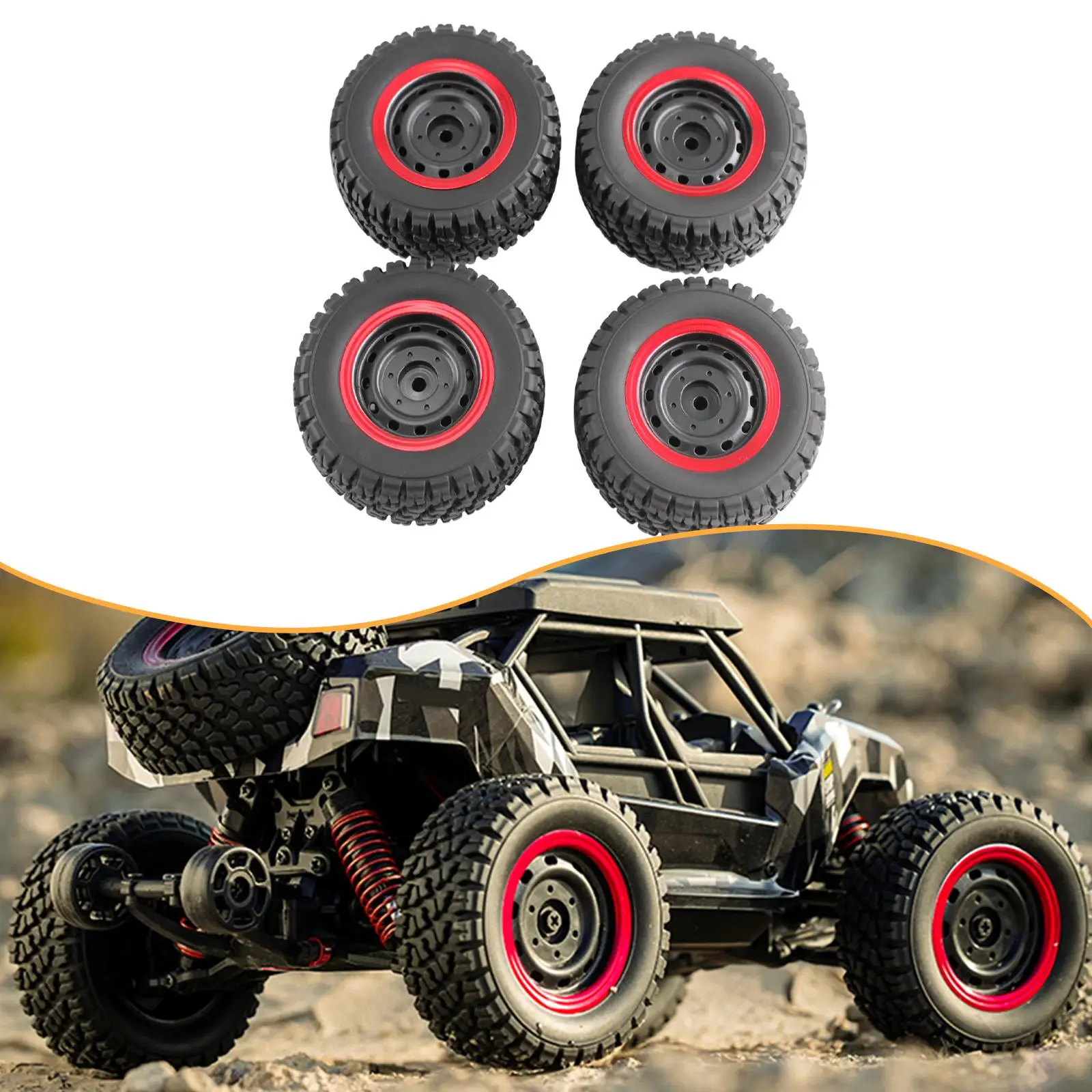 4 Stuks 8.2 Cm Rc Wiel Banden Supply Assembly Verbeterde Tractie Rc Onderdelen Toebehoren Vervanging Voor 16106Pro 16106 Crawler auto Vrachtwagen