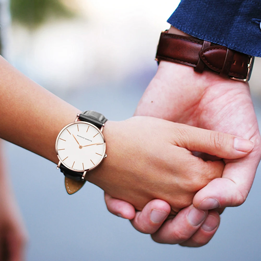 Reloj de cuero de 36mm para mujer, cronógrafo de cuarzo, resistente al agua, con caja, 2023