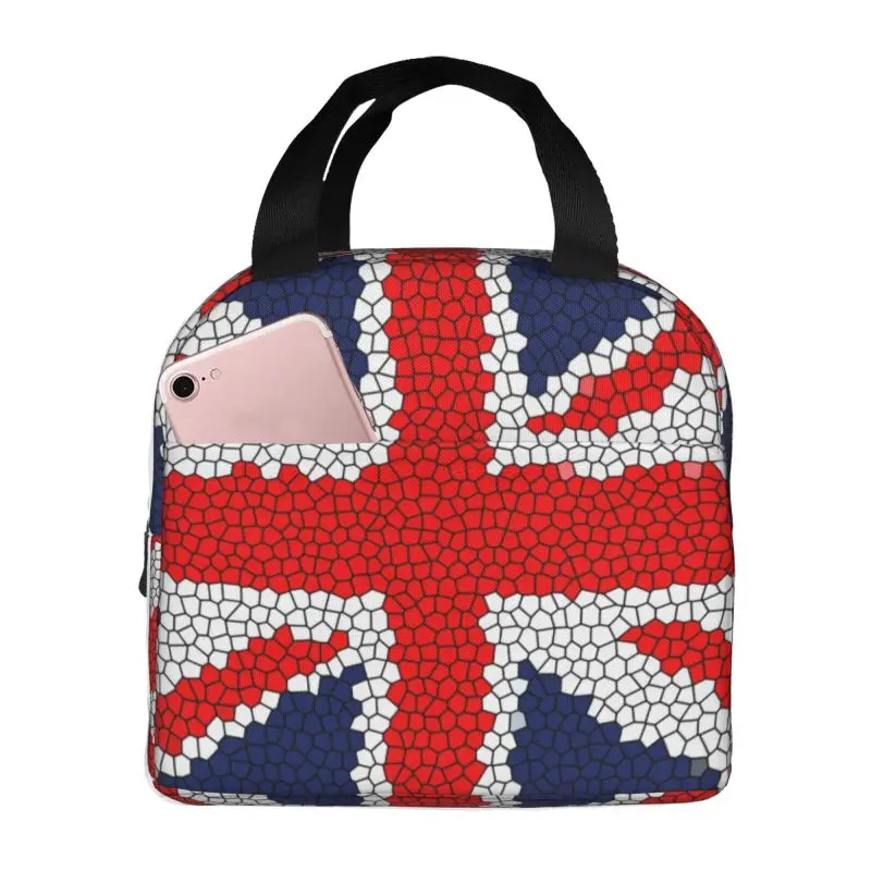 Custom The Union Jack Flag Of The UK Lunch Bag Cooler Thermal Insulated Bento Box For Women Work School Beach Camping Travel