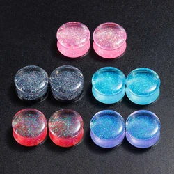 OIMG New Simple Transparent Acrylic Ear Piercing Tunnels Plugs Mutil Color Ear Gagues Expanders Body Jewelrry For Women Men