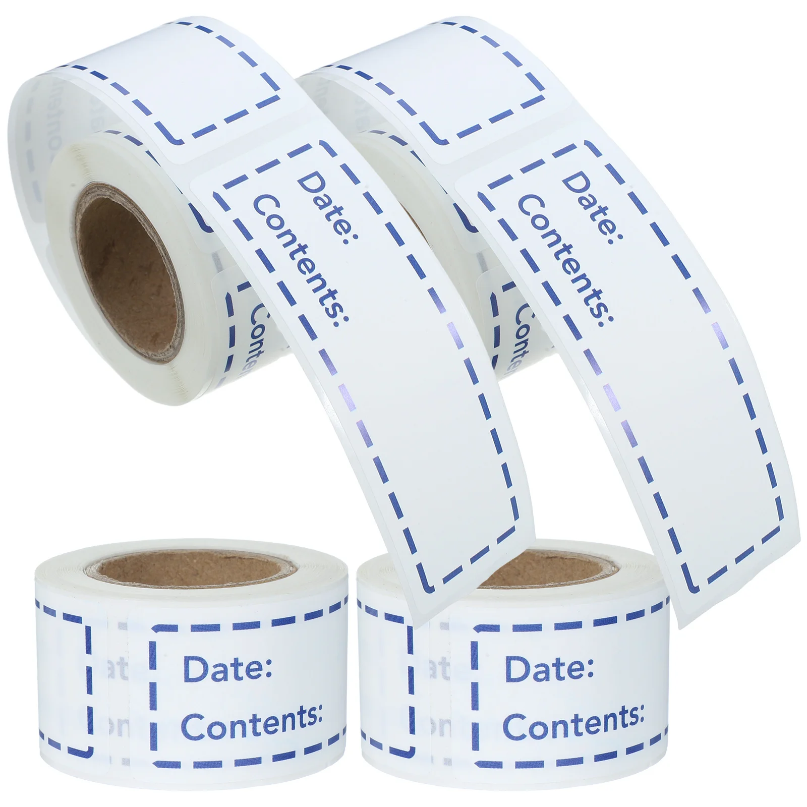 4 rotoli di etichette adesive per alimenti, scrivibili, rimovibili, pasta facile per l'organizzazione di contenitori per bottiglie di conservazione degli alimenti, etichette multifunzione