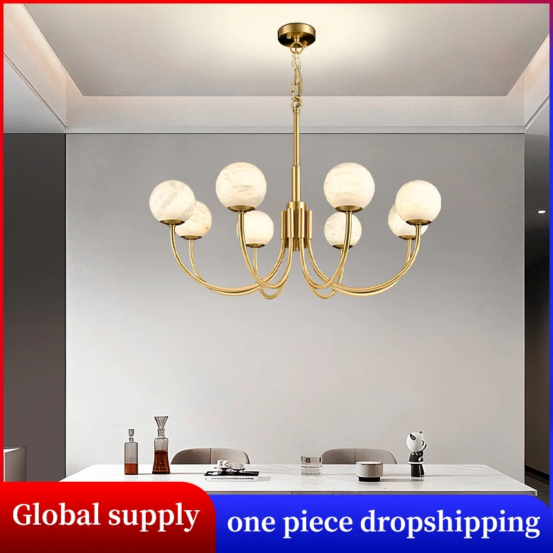 

Hanging Chandelier Over the Table Marble Chandelier Indoor Living Room Luxury Hanging Lamp dining room design hanging lights