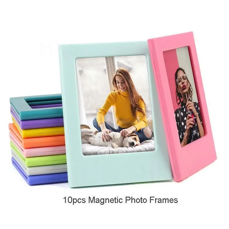 Magnetic Photo Frame with Changeable Combination, Instant Camera Frame, DIY Fridge Magnet, North European, 3 in, 6PCs