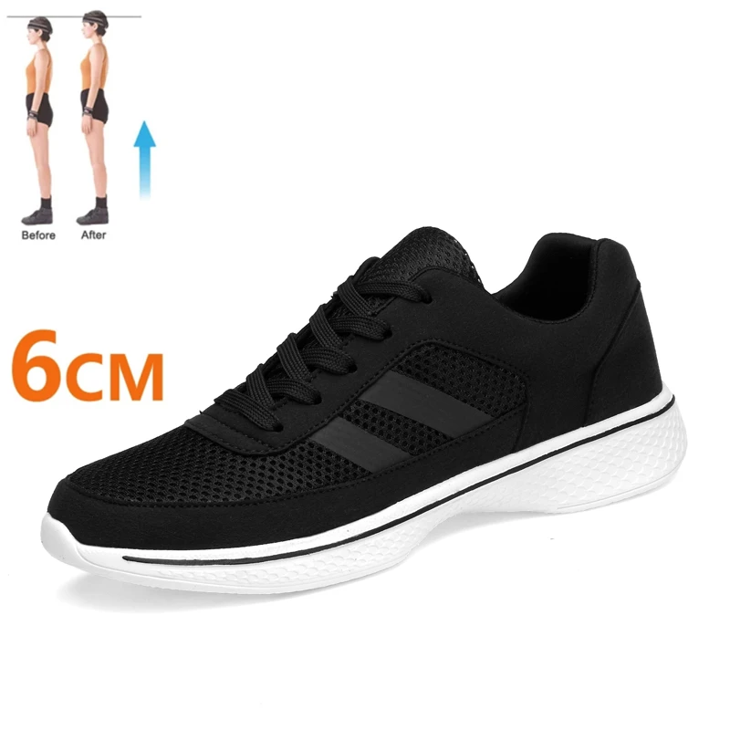 Zapatillas de deporte para hombre, calzado con aumento de altura, plantillas de 6CM