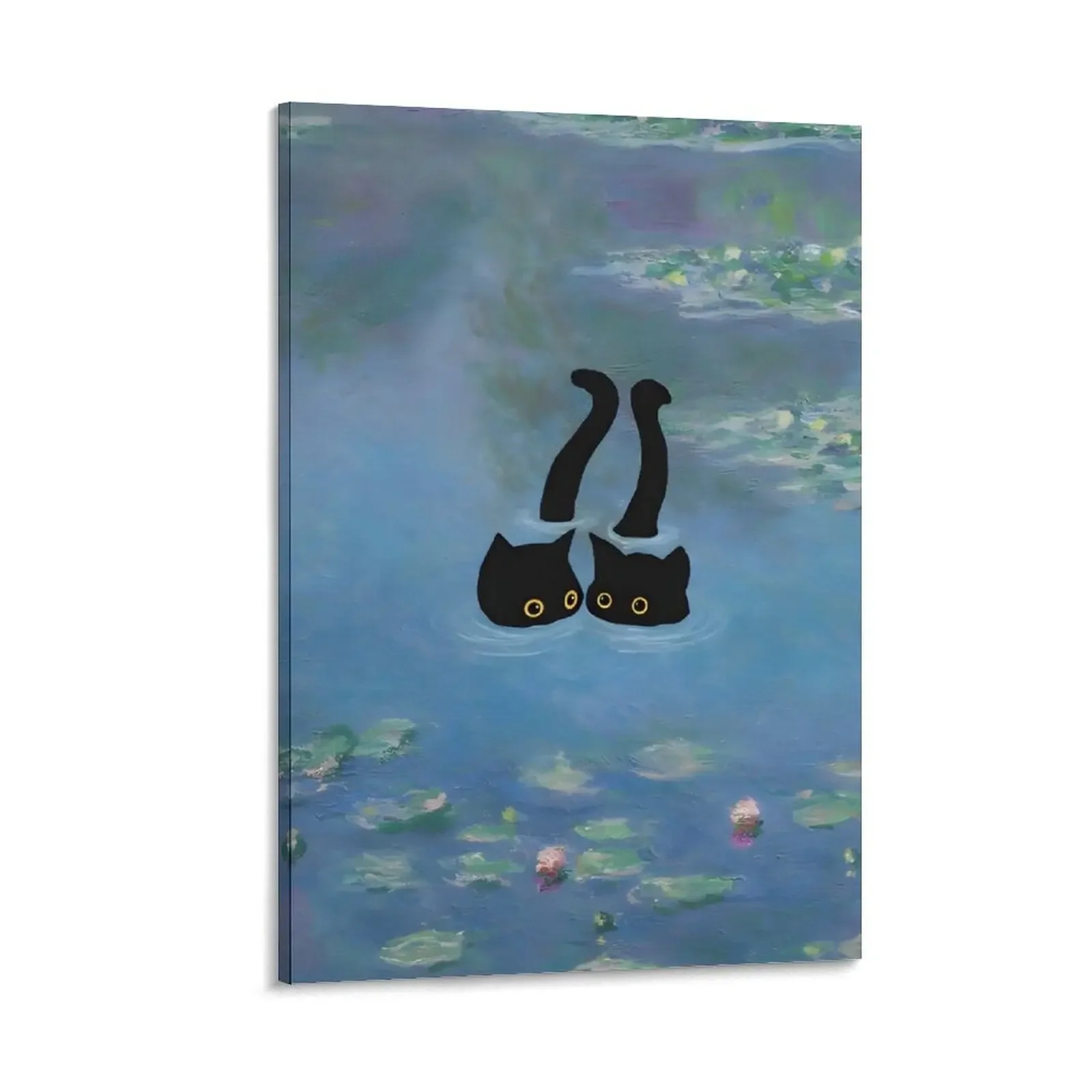 

Two Cat Print Monet Waterlily Canvas Painting posters for wall canvas wall decoration Home decoration wall decor