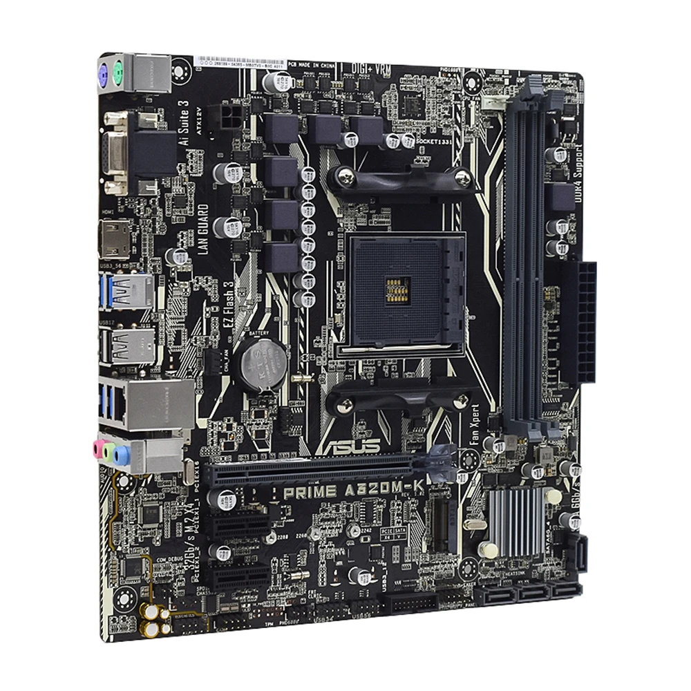 Imagem -05 - Motherboard Usado para Asus Prime A320m-k Adota Amd A320 Chipconjunto Soquete Am4 Suporta Amd Ryzen 3000 4000 10000series Processor