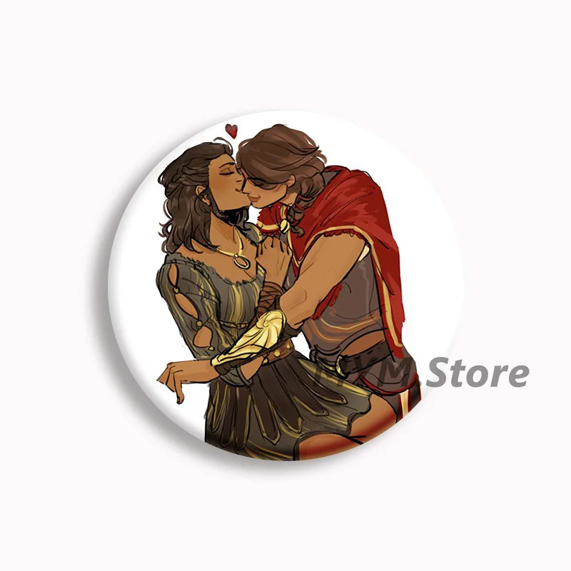 كاساندرا لينة زر دبوس Alexios Kyra Fanart دبابيس لعبة شارة حقيبة اكسسوارات الديكور المشجعين جمع ألعاب الهدايا #5