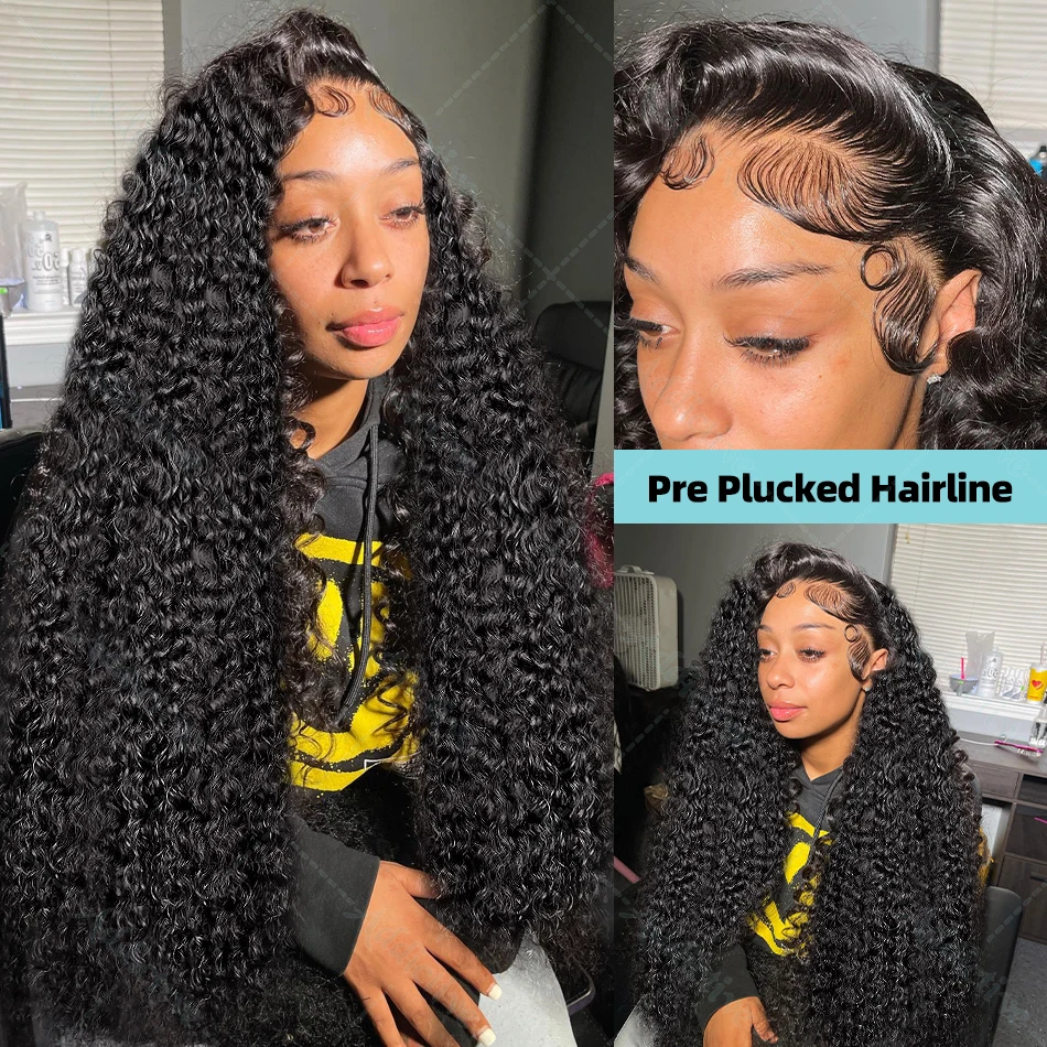 30 36 Inch Loose Deep Wave 13x4 13x6 HD Lace Frontal Human Hair Wig Brazilian Pre Plucked Curly 5x5 Closure Wig For Women