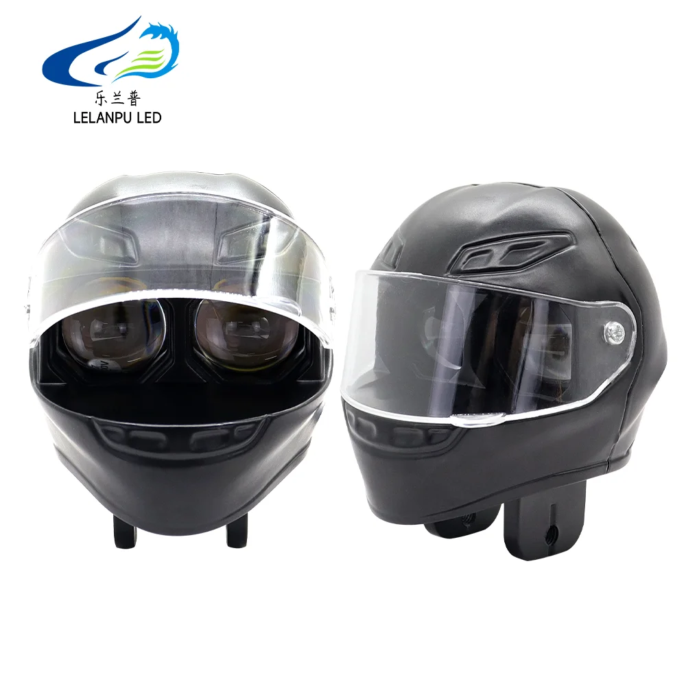 Aluminum Motorcycle LED Headlight Projector Lens High Low Beam White Yellow Amber Driving Fog Lights Auxiliary Spotlight Lamp