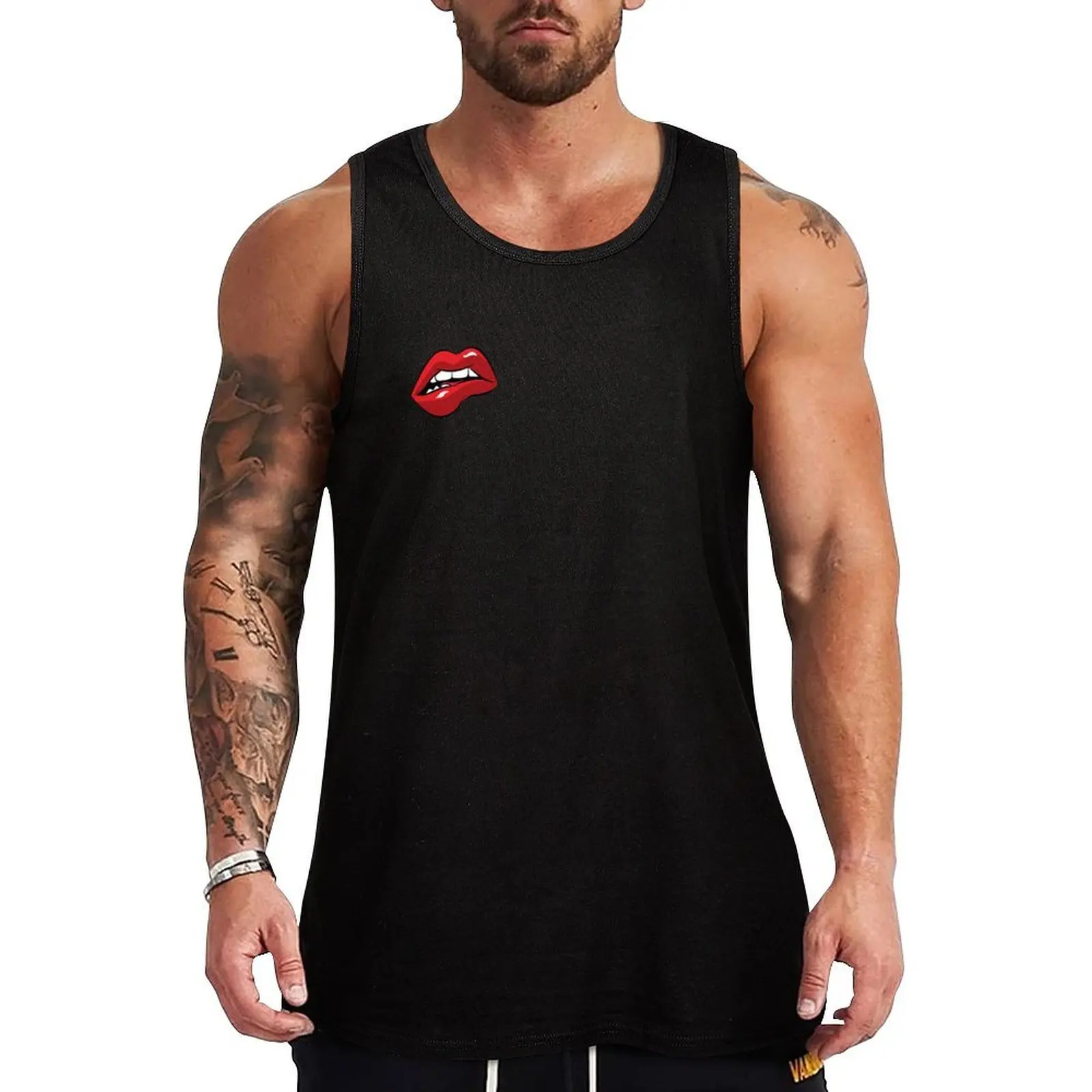 Lips Tank Top Dry Fit Athletic Tank Top Sleeveless Gym Workout Shirt