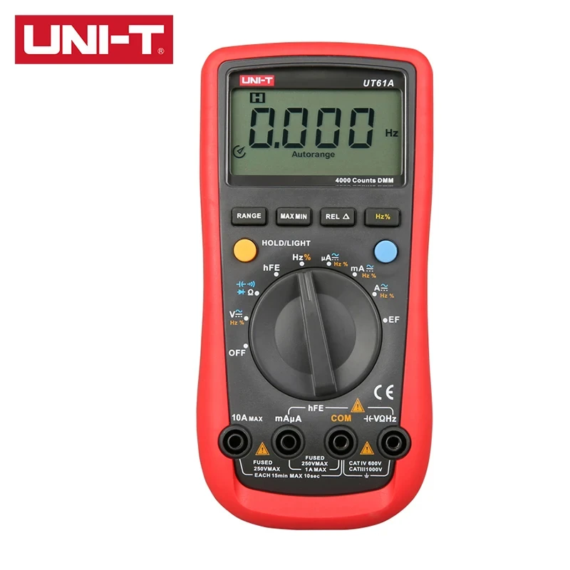 

UNI-T UT61A UT61B UT61C UT61D UT61E Modern Digital Multimeter True RMS Auto Range NCV EF Input Protection Data Hold