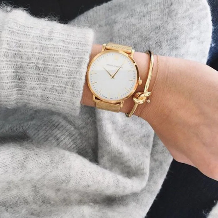 Minimalist Knot Bracelet for Women Fashion Elegant Brass 18K Gold Plated Vacuum Electroplating Fade Resistant Bangle