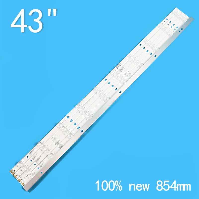 Novo 5 Pçs/lote 854mm 10LEDs 3V para 43 "TV LCD LED43D10-03А LED43D10-03B 3034010203 3034010204 43UX10S 43UR50GU LT-43M650 43M450