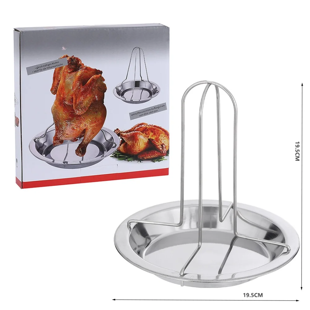 

Outdoor Grill Rack for Chicken Roasting Foldable Stainless Steel Charcoal Roaster Stand with Detachable Assembly 16.5cm 19.5cm