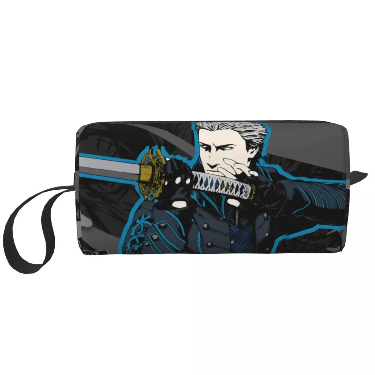 Vergil From The Devil May Cry Series Makeup Bag Cosmetic Organizer Dopp Kit Toiletry Cosmetic Bag for Women Beauty Pencil Case