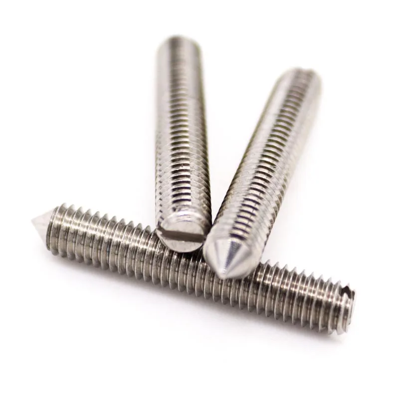 M1.6 M2 M2.5 M3 M4 M5 M6 M8 M10 GB71 DIN553 304 Stainless Steel Slotted Head Tapered End Headless Grub Bolt Cone Point Set Screw