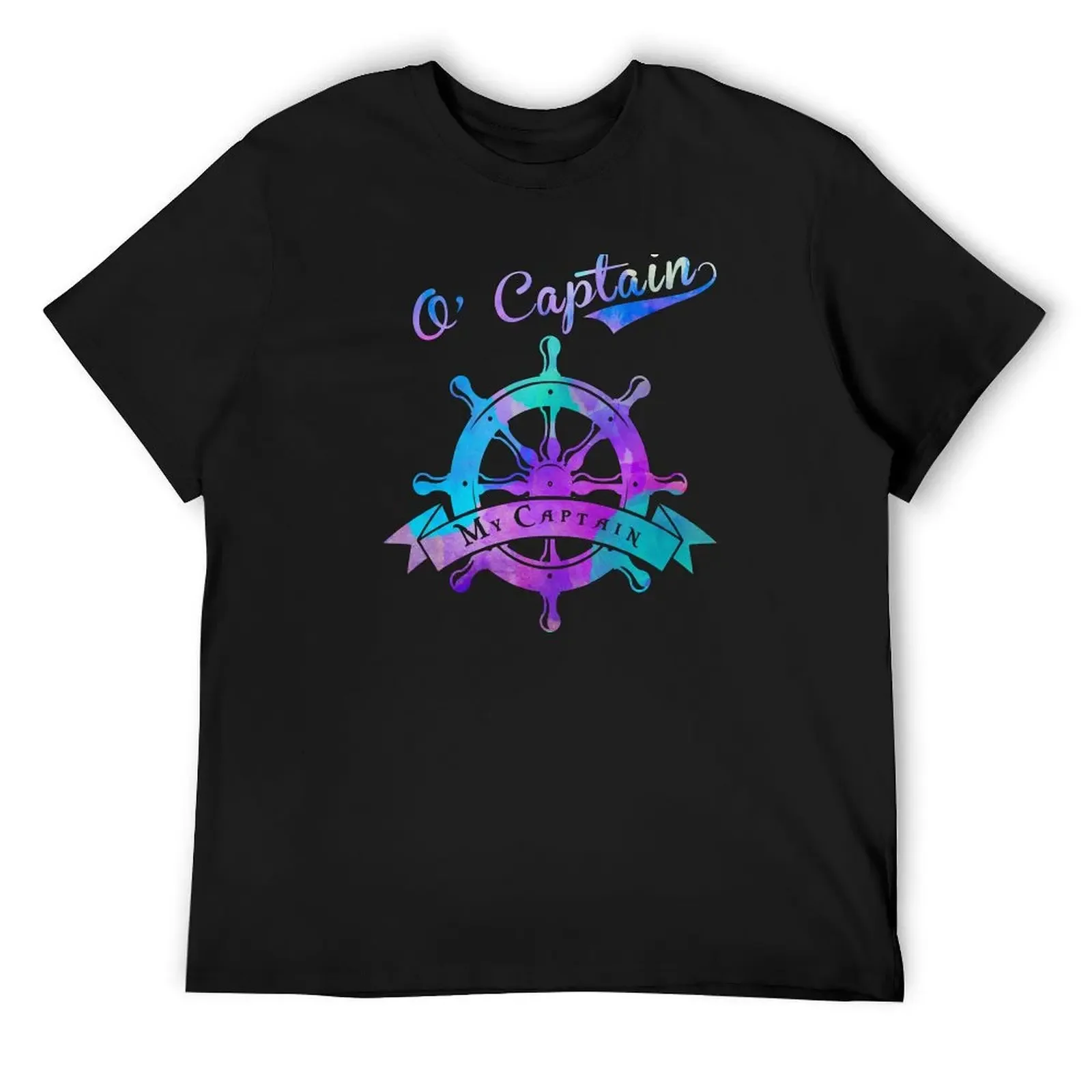 O Captain, My Captain, Walt Whitman, Ship Wheel T-Shirt quick-drying plus size clothes plain t shirts men