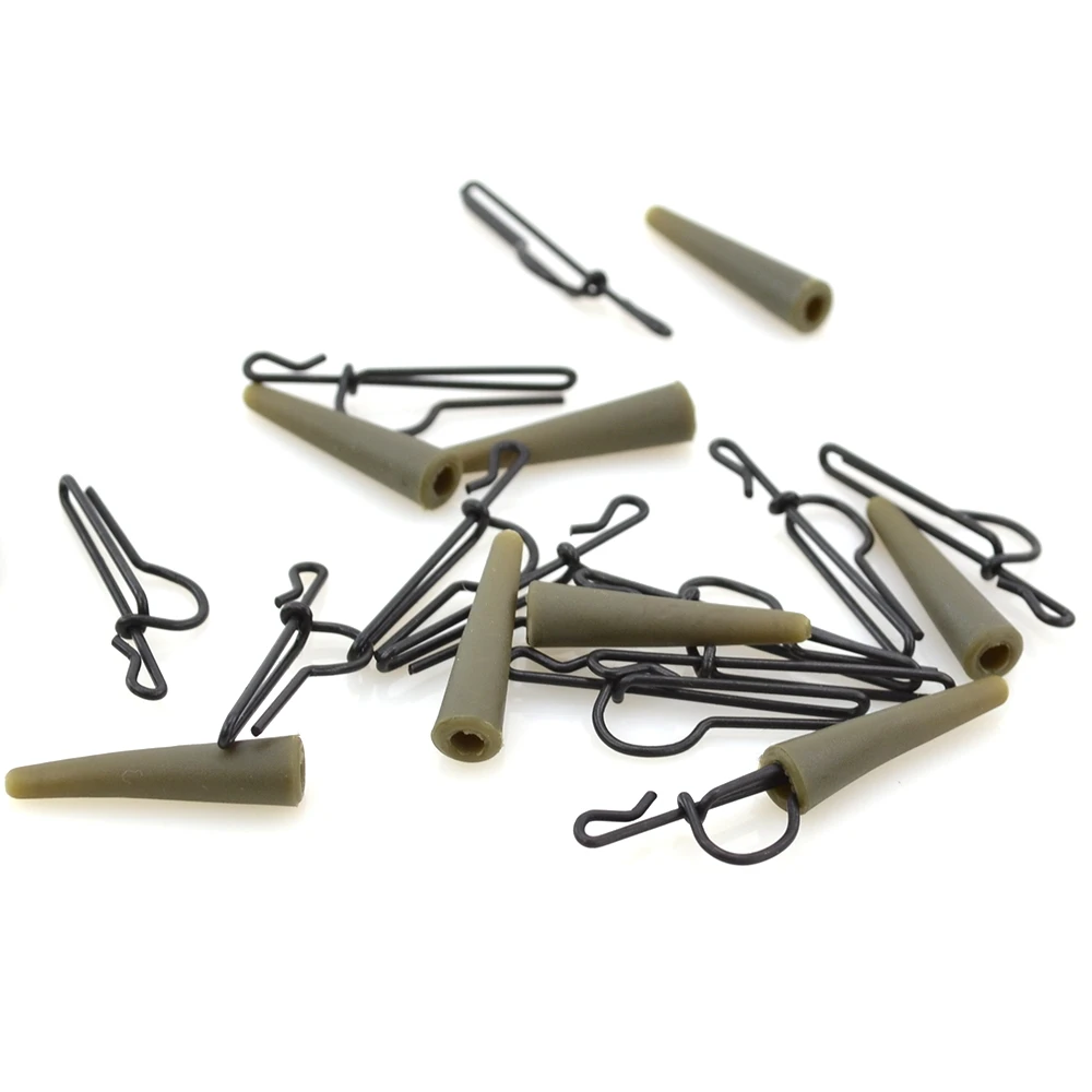 10set Carp Fishing Safety Lead Clips Quick Change Clips Swivel Snap Fishing Terminal Tackle