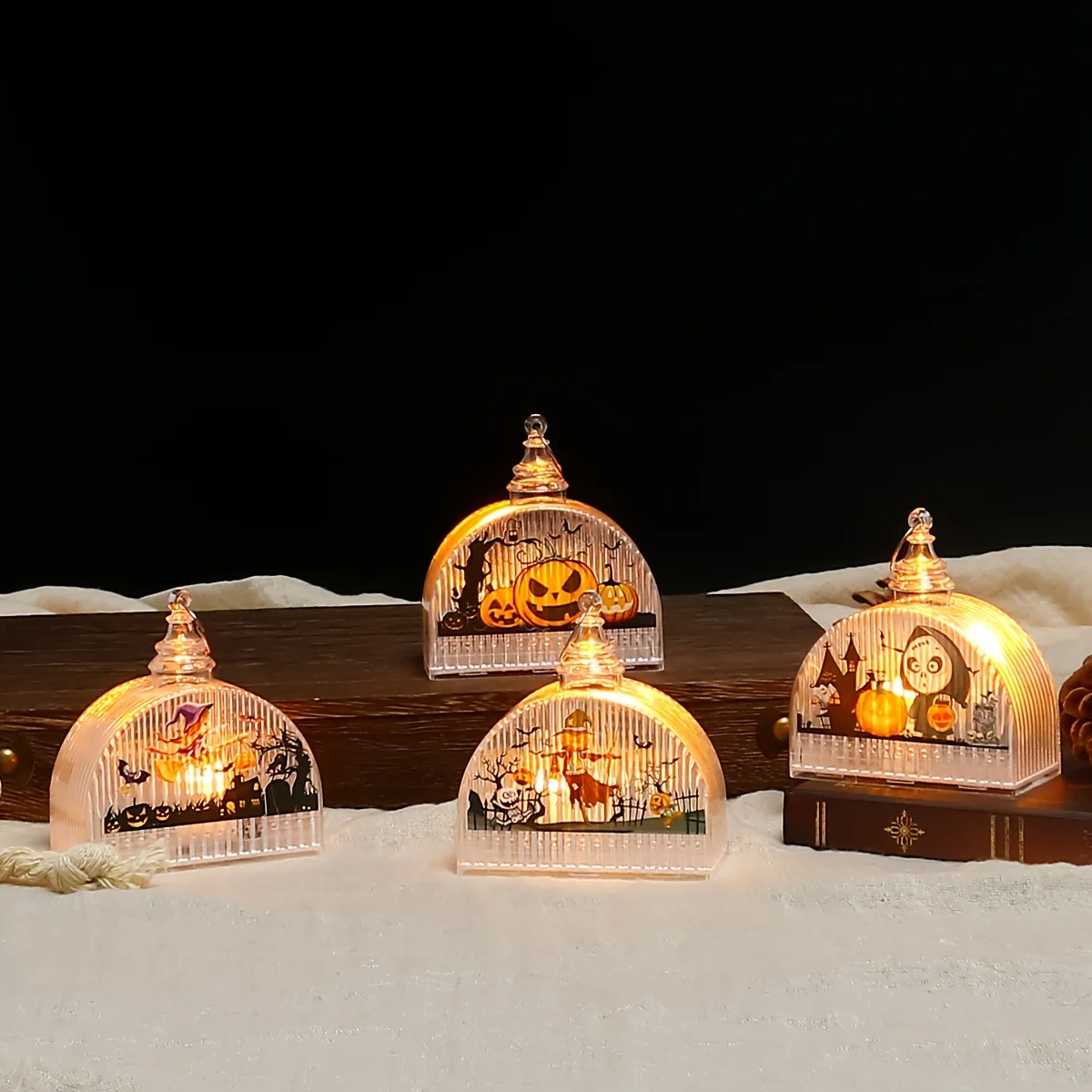 

Halloween Decorative Lights LED Electronic Candle Lights Semi-circular Lanterns table Lights Home Decorations Festive Table Lamp