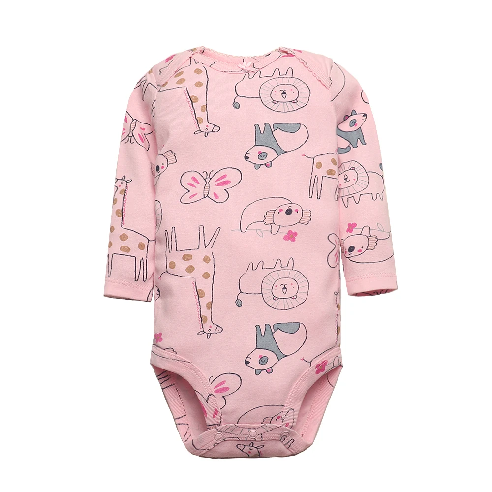 3 buah bodysuit bayi + celana katun pakaian bayi laki-laki baru lahir musim panas kartun pakaian bayi perempuan set 0-24 bulan bebe Jumpsuit