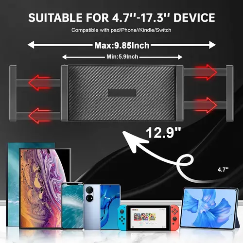 Imagen 2 del producto Soporte para tableta para iPad, Monitor portátil, soporte de escritorio, altura ajustable, Base pesada, soporte para tableta para pantalla Kindle