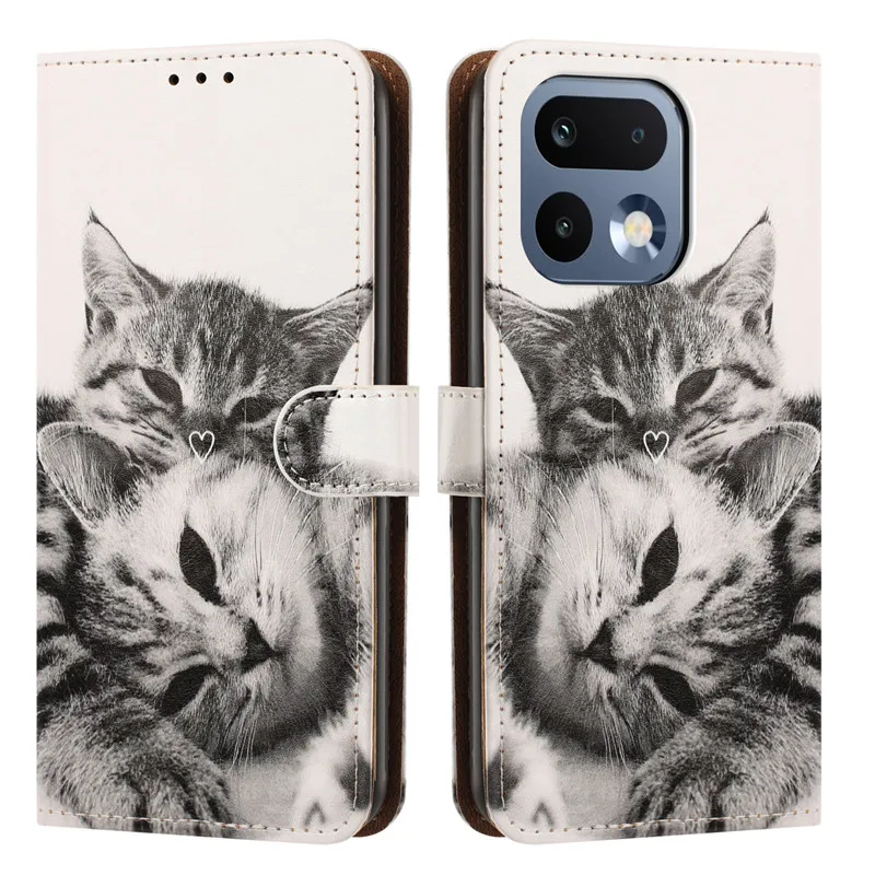 Painted Case on For OPPO Realme C100 Neo 7X Narzo 80 P3 P4 Lite V70 Note 70T 70 80 5G Leather Flip Stand Phone Cover Cute Flower - view 4