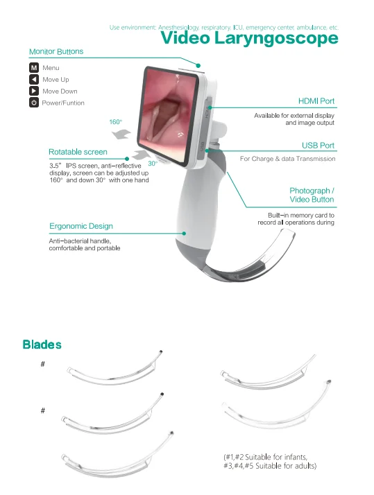 Fiberscope Endoscope Video Laryngoscope Flexible Endoscope With HD