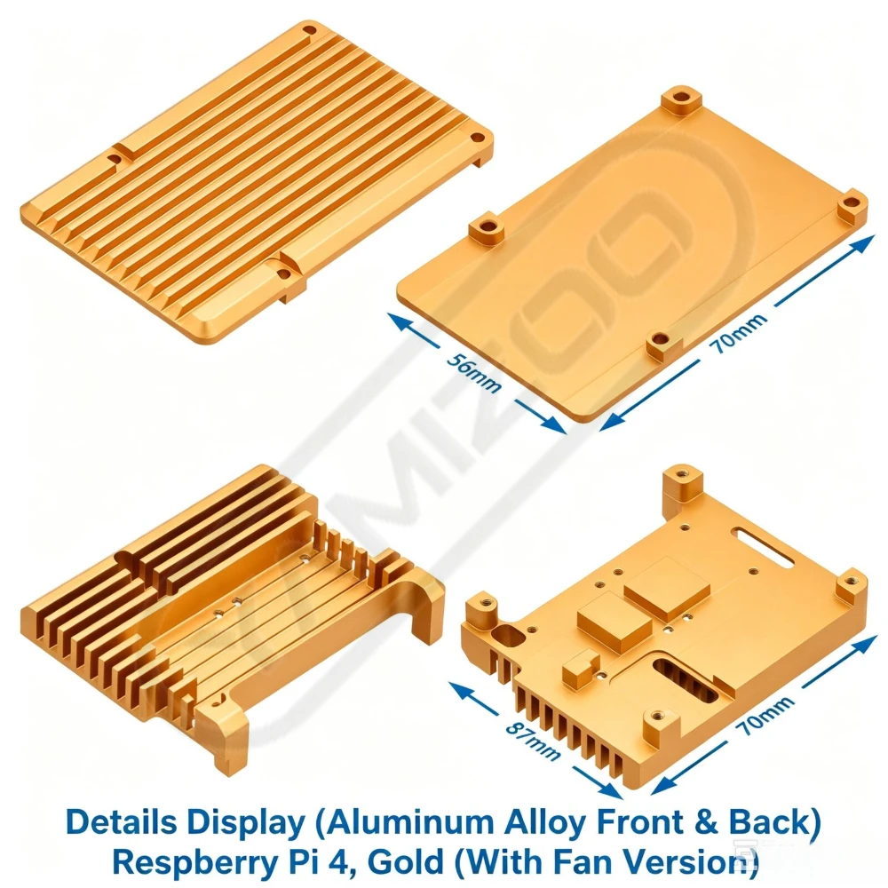 Metallgehäuse für Raspberry Pi 4/B+ Aluminiumlegierungsbox 4B Montage-Kühlung – Detail 4