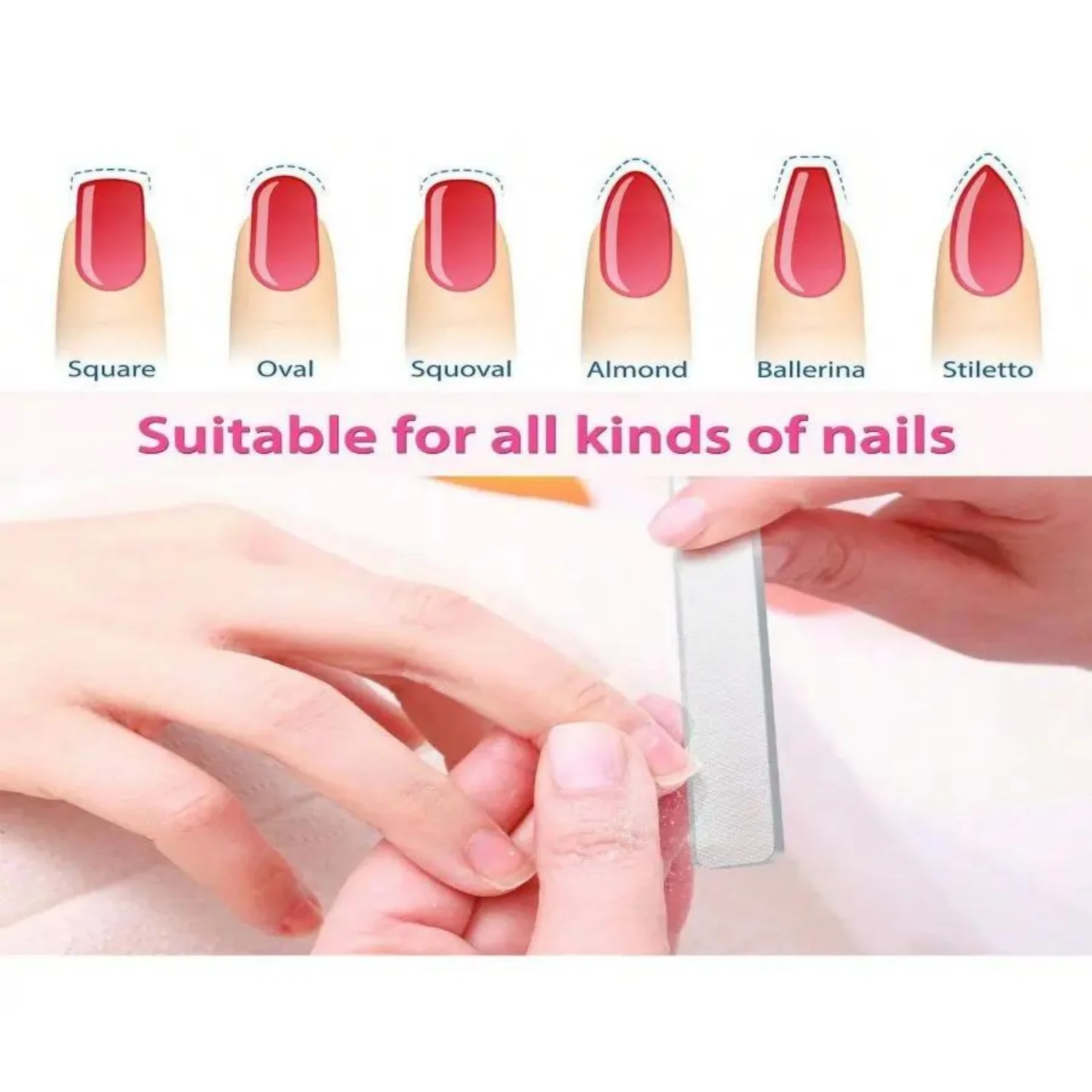 8PCS Portable Nano Glass Nail File, Crystal Glass Nail Polish Nail Care Tool Kit, Nail Shaper with Nail File Storage Box