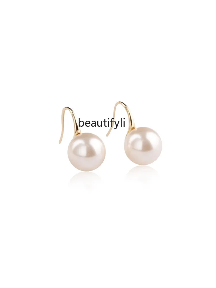 Minimalist premium s925 sterling silver temperament versatile pearl stud earrings light luxury niche premium earrings