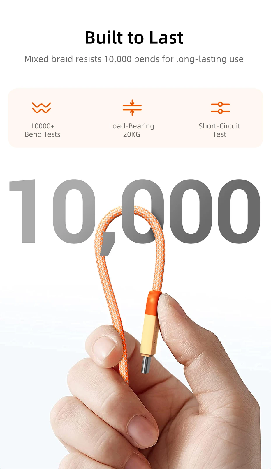 CABLETIME PD60W Kabel USB-C auf USB-C Hochgeschwindigkeits-Datensynchronisierungs- und Ladekabel Langlebiges Schnellladekabel für iPhone iPad Samsung – Detail 6