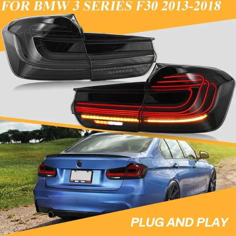 

For BMW 3 Series F30 2013-2018 LED Tail Lights Smoked Pair Blackline Style