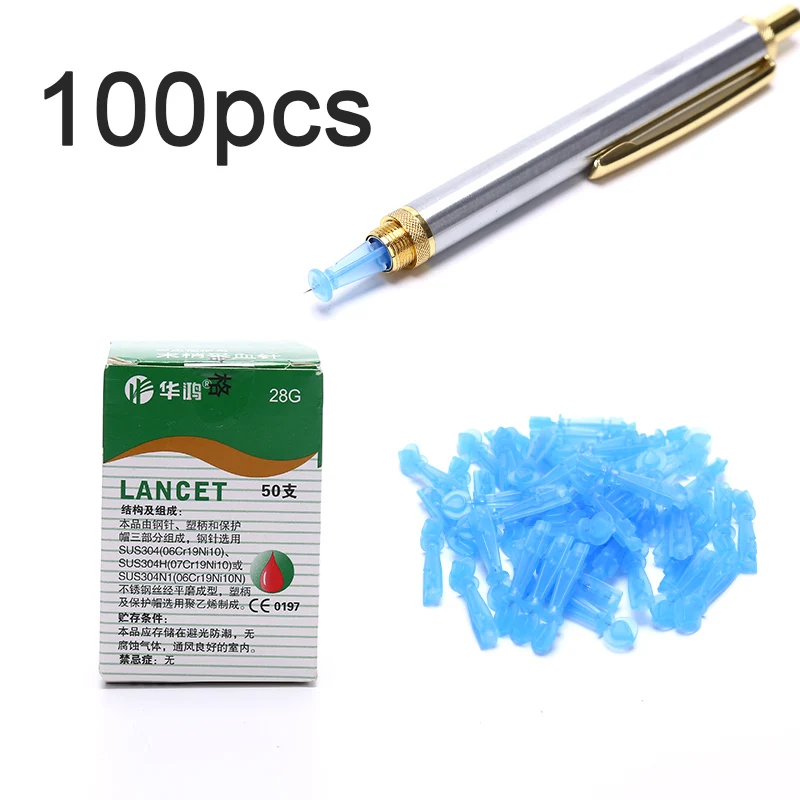 

100pcs Stainless Steel Blood Lancing Point Pen Cupping Bloodletting Acupuncture