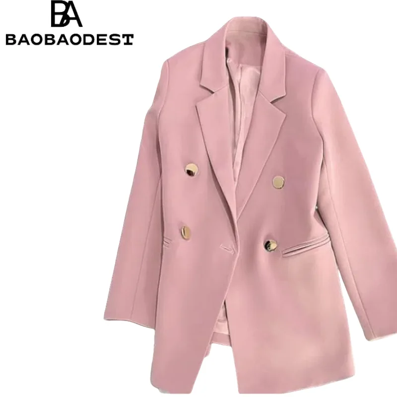 

"Custom Tailored Women's Blazer Jacket - Elegant Long Sleeve Office Suit Coat for Autumn/Winter (Multiple Colors/Size Options)"