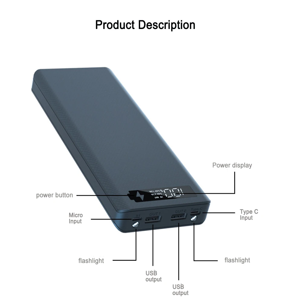 Szybkie ładowanie QC3.0 DIY 10x1865 0 obudowa na akumulator Powerbank przenośny pojemnik na baterie osłona na uchwyt Powerbank z wyświetlaczem LCD