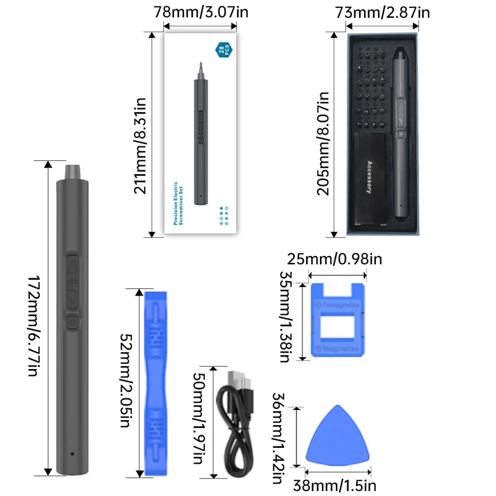 28 In One Multifunctional Mini Precision Electric Screwdriver Set Rechargeable Cordless Precision Portable Power Tool Kits