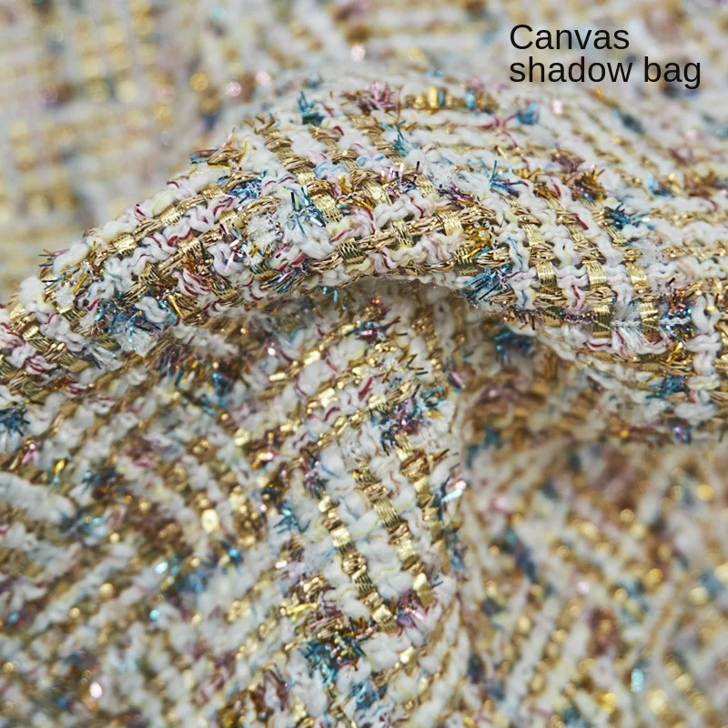 Colorful high-end woolen tweed woven fabric for European clothing DIY fashion sewing fabric