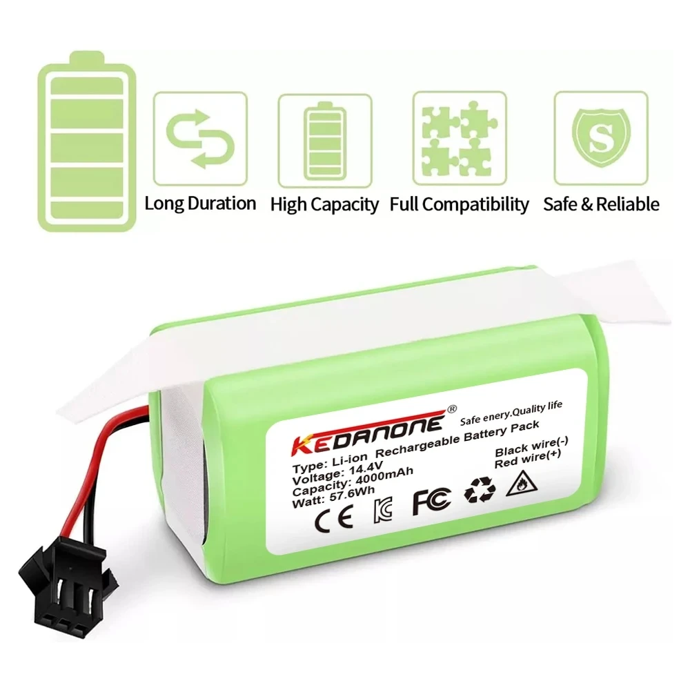 14.4V 2600mAh/4000mAh akumulator litowo-jonowy dla Conga Excellence 950 990 1090 1790 1990 Deebot N79 DN622 Eufy Robovac 11S 12x500