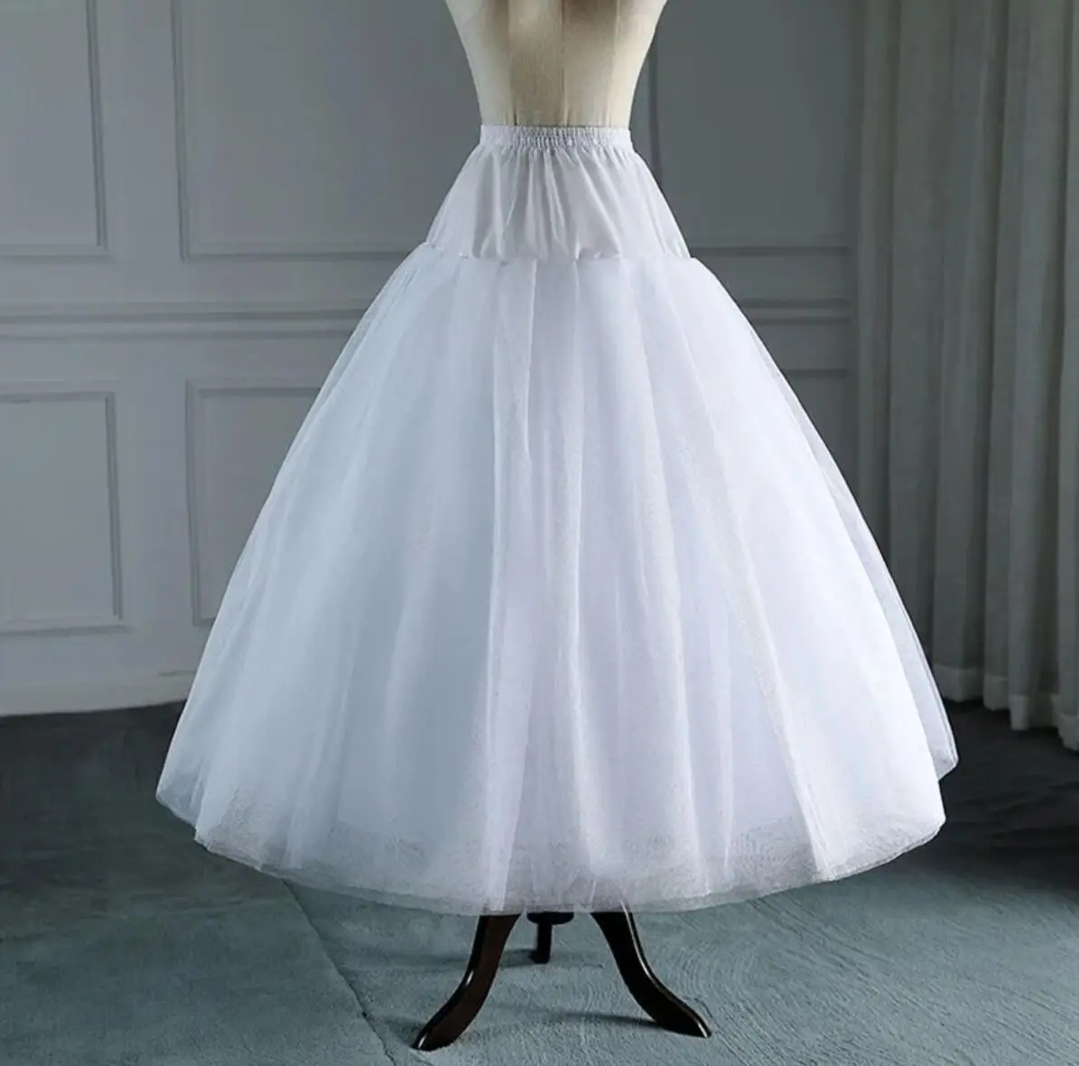 White Tulle Petticoat for A Line Style Wedding Dress 4-8 Layers No Hoops Bridal Wedding Accessories Long Petticoats Underskirt