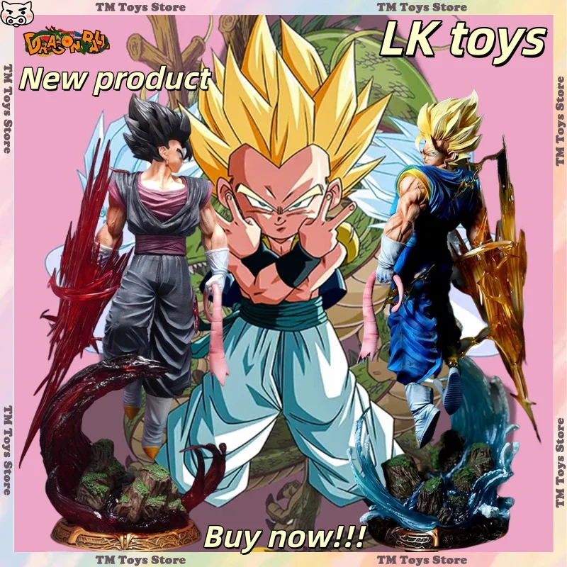 LK Toys Dragon Ball Anime Figure Vegetto 2.0 Figurine 40CM 3 Heads PVC Statue Room Ornament Collectible Model Toy Gifts in Stock