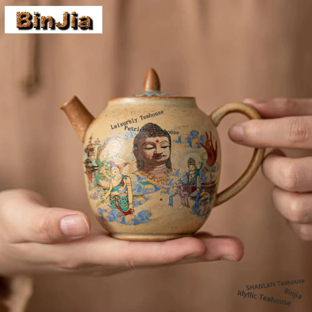 

Китайский даньхуанский гигантский чайник Будды, сменная печь, грубая керамика, горшок, чайник, чайник DA Hongpao Kongfu, чайная посуда, украшения, подарки