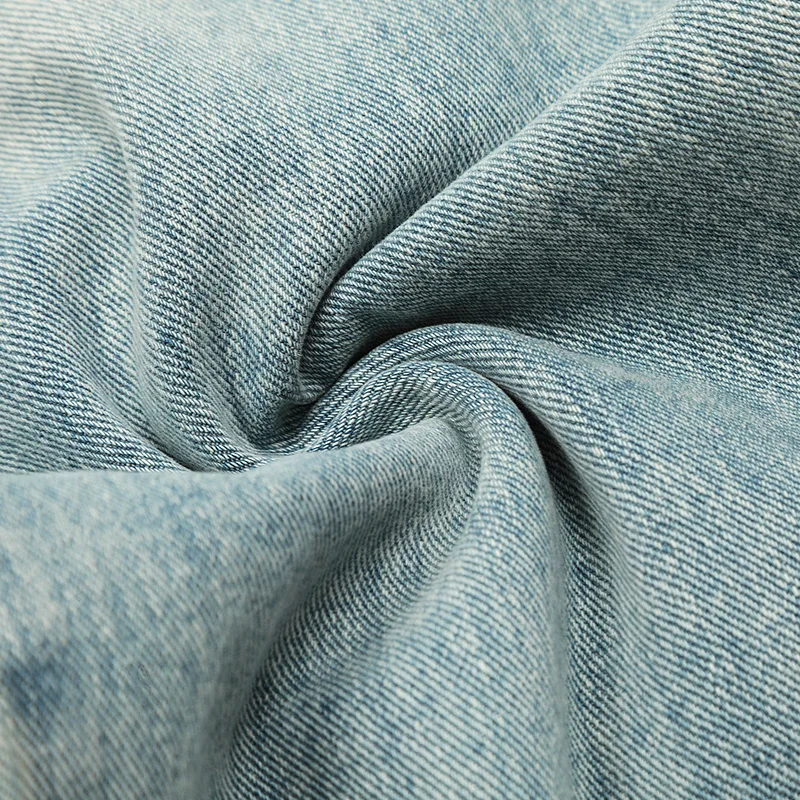 UPRAKF Straight-leg Ripped Jeans Summer Streetwear Basic Pants Fashion High Street Autumn Casual Denim Blue