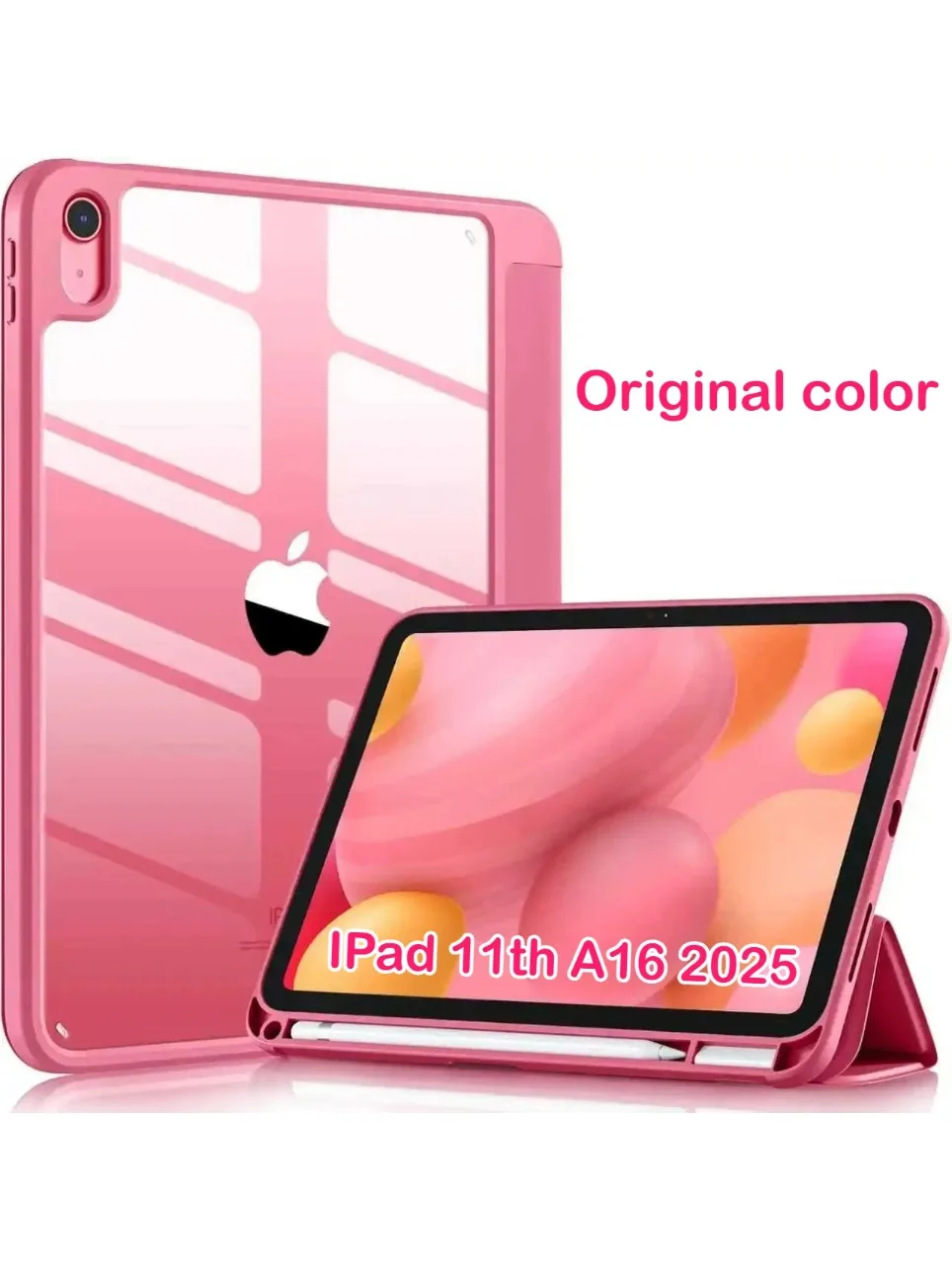 Etui na tablet w jednolitym kolorze do iPada (A16) 11 cali 2025 10. generacji 10,9 cala, przezroczysta tylna obudowa z TPU, odporna na wstrząsy, z uchwytem na rysik. — zdjęcie produktu 7