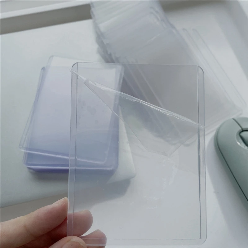 100Pcs Double-Sided Film-Coated Transparent Protective Cover Idol Star Photo Album 3 Inch Hard Card Holder