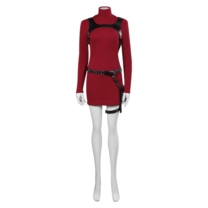 Disfraz de Remake Evil 4 Ada Wong, traje de disfraz con cinturón para Halloween, Carnaval, juego de rol para mujeres y niñas adultas