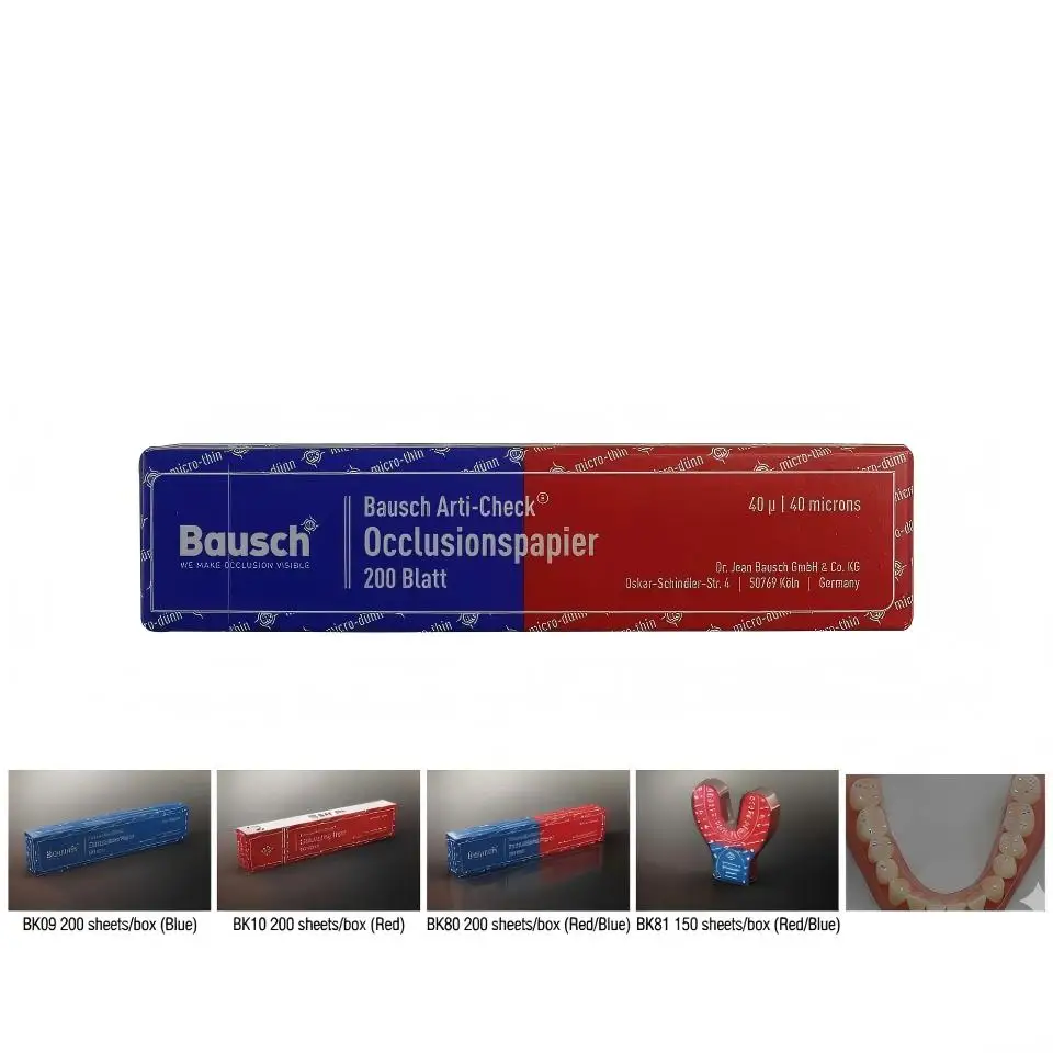 

Bausch Articulating Paper 40um Dental Occlusion Paper Bite Test Indicator Paper Occlusal Contact Indicator Bite Registration