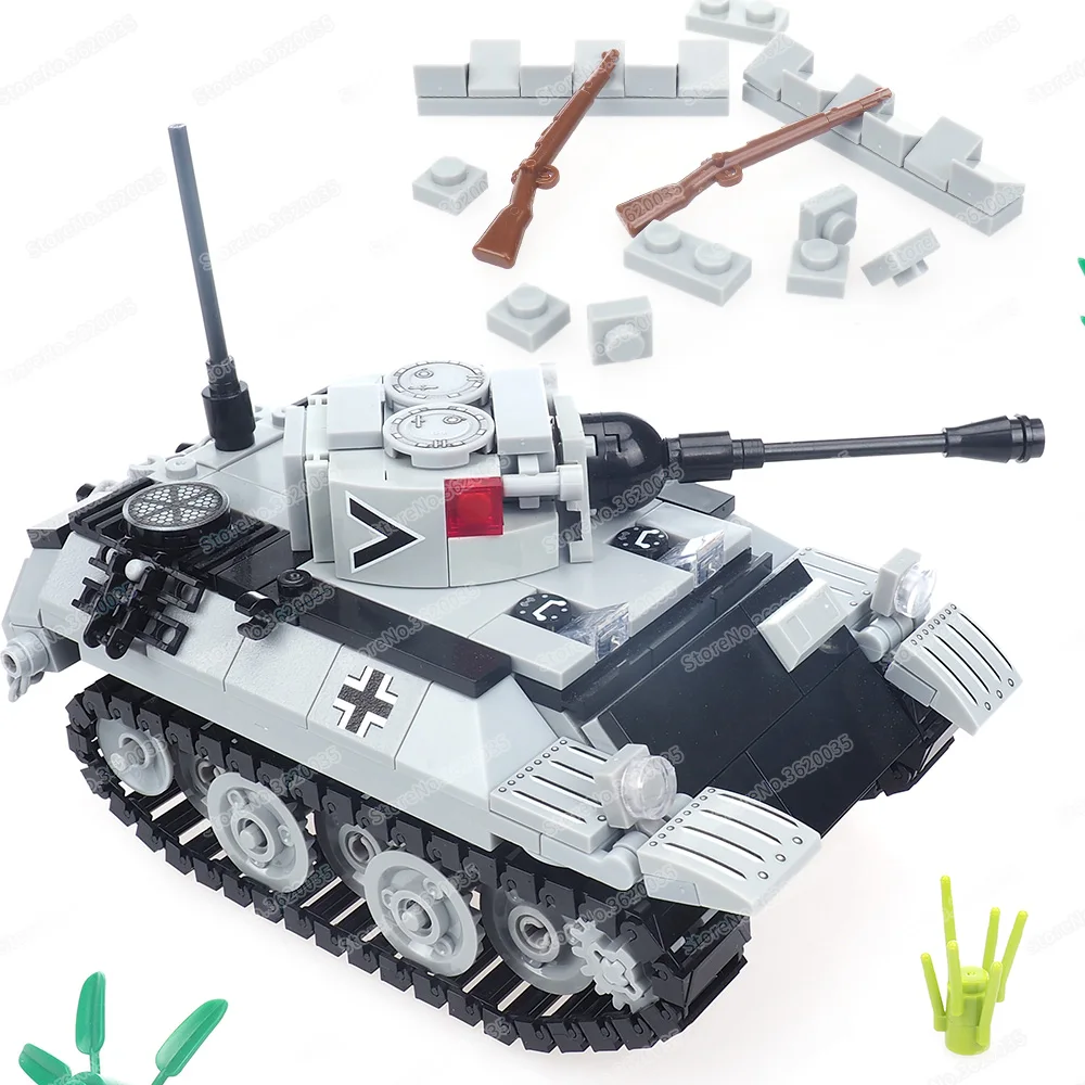 Military Germany Vk1602 Type Tank Loli Leopard Building Block Ww2 War Figures Heavy Reconnaissance Weaponst Model Child Gift Toy